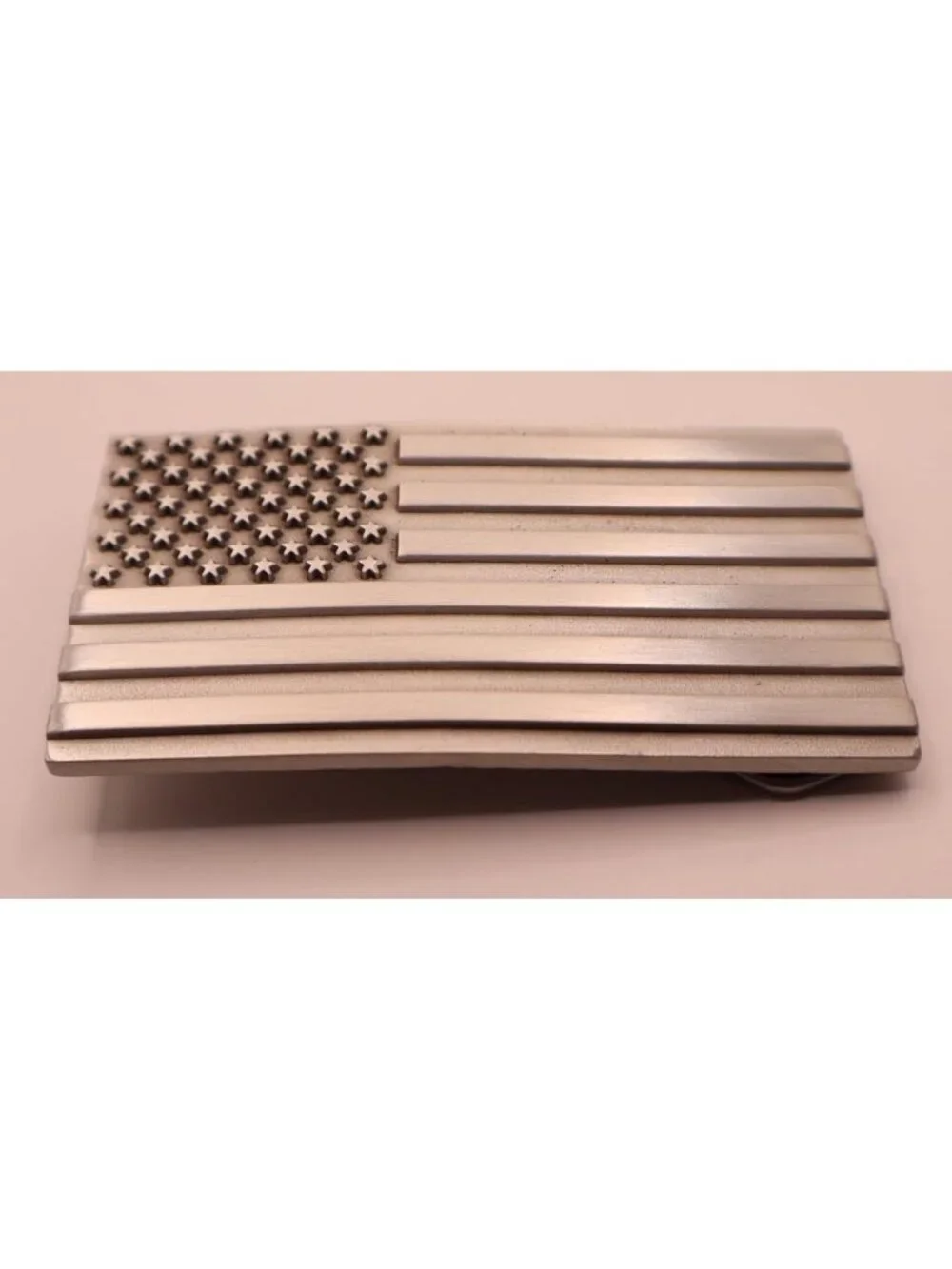Patriotic Pewter Belt Buckle with American Flag Design - Made in USA, Great